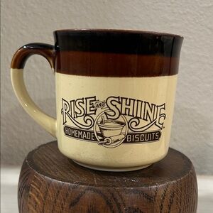 Hardee’s - 1986 Rise and Shine Ceramic Mug - Cream and Brown